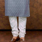 Stunning Light Blue Color Poly Cotton With Digital Printed Kurta Set With Pajama Pant For Mens In Chandler
