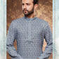Stunning Light Blue Color Poly Cotton With Digital Printed Kurta Set With Pajama Pant For Mens Near me