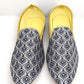 Alluring Blue Color Embroidery Work Mojaris For Men