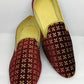 Alluring Maroon Color Mojaris With Embroidery Work Near Me