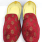 Beautiful Maroon Color Gold Thread Embroidery Work Mojaris For Men
