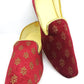 Beautiful Maroon Color Gold Thread Embroidery Work Mojaris For Men