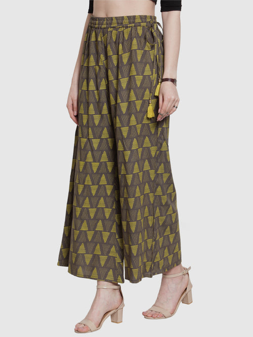 Black Palazzo Pants With Yellow Print Near Me