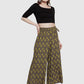 Beautiful Black Palazzo Pants With Yellow Print