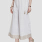 White Palazzo Pants With Self Design And Stipes Border Near Me