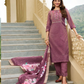 Elegant Purple Color Hand Work Salwar Suits With Dupatta Set For Women