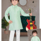 Enchanting Light Green Color Embroidery Kurta Pajama Set For Boy Kids