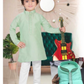 Alluring Light Green Color Banarasi Embroidery Work Kids Kurta Pajama Set