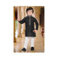 Elegant Black Color Heavy Banarasi Embroidery Kids Kurta Pajama Set For Boy