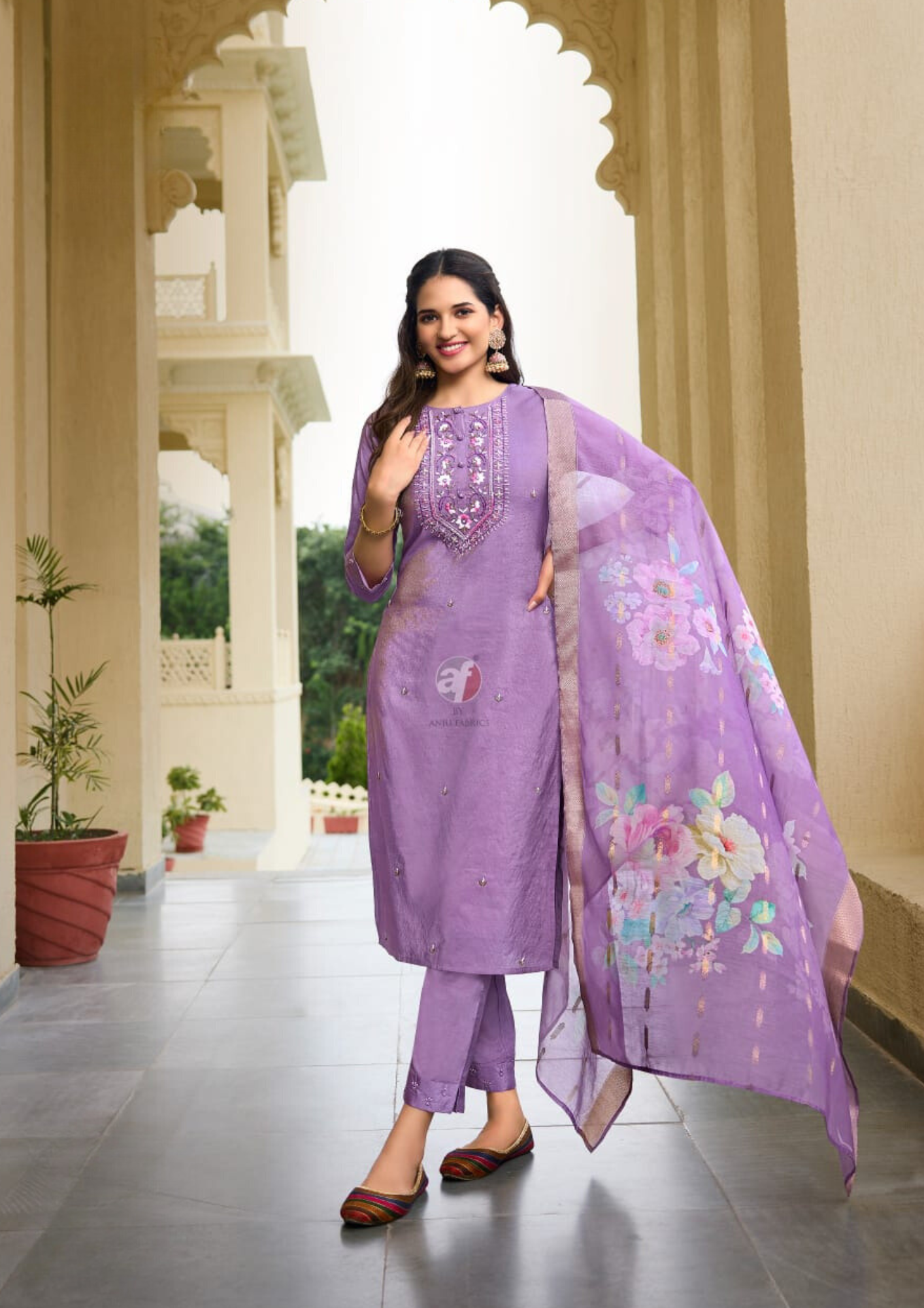 Lovely Lavender Color Hand Work Salwar Suits With Dupatta Set For Women