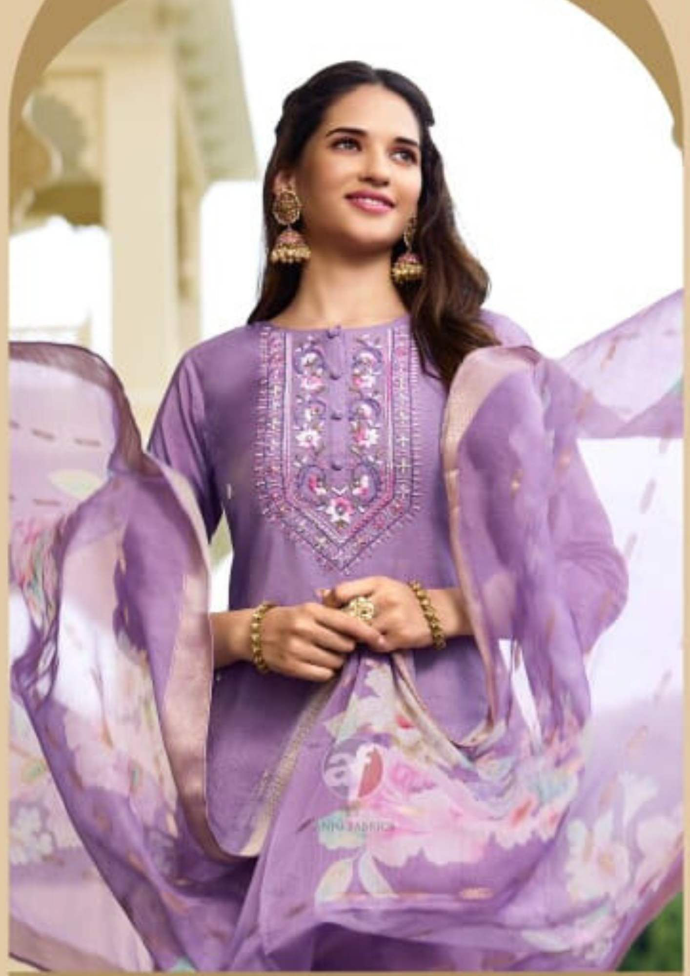 Lavender Color Hand Work Salwar Suits With Dupatta Set In USA