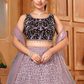 Pleasing Purple Color Embroidery Work Lehenga Choli With Dupatta Set Near Me