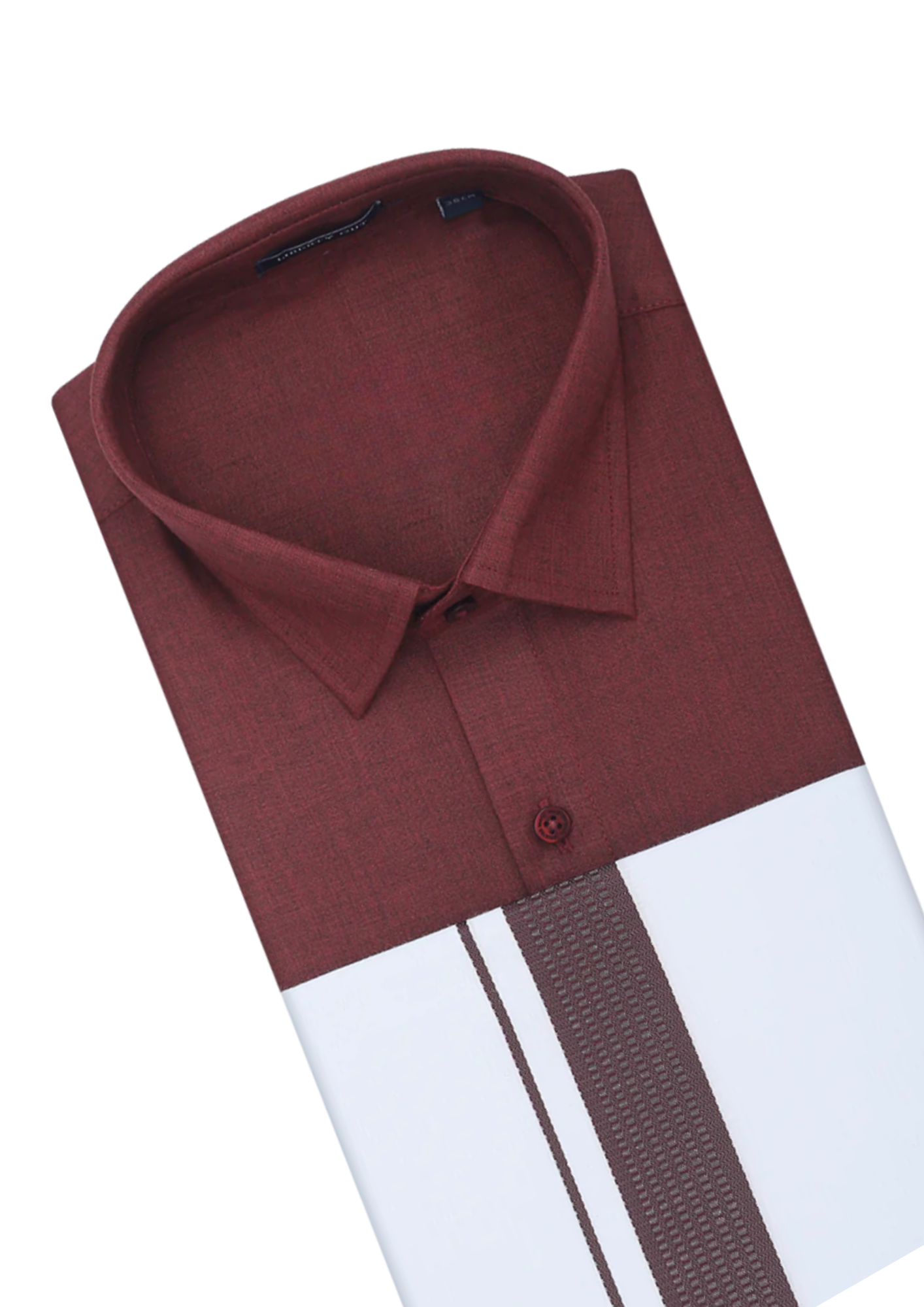 Mind Blowing Maroon Color Shirt with Matching Border Dhoti