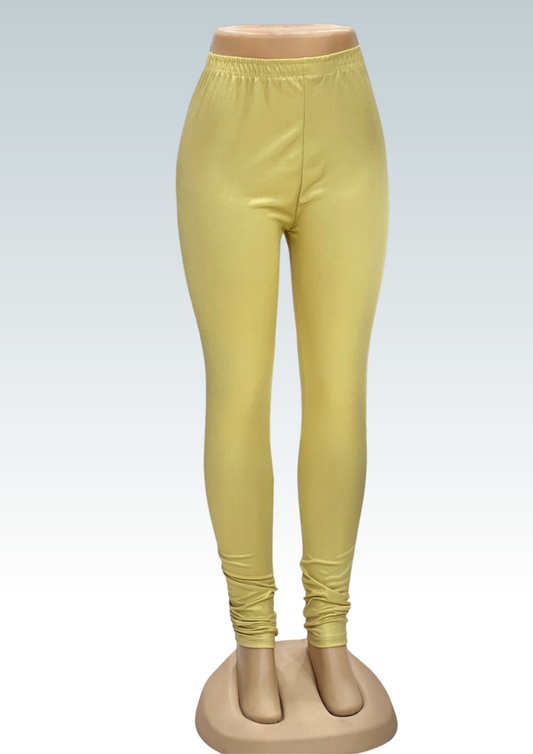 Attractive Gold Color Designer Shimmer Churidar Leggings