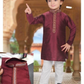 Mind Blowing Maroon Color Festival Special Kids Kurta Pajama Set