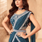 Stunning Teal Blue Color Heavy Embroidered Lehenga Choli With Dupatta Set For Women Near Me