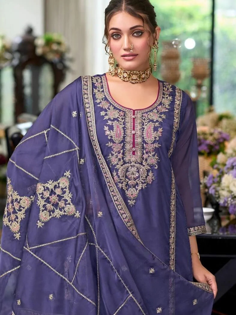 Organza With Zari and Thread Work Salwar Suits in Chandler