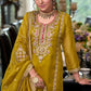 Yellow Color Organza With Zari and Thread Work Salwar Suits Near Me