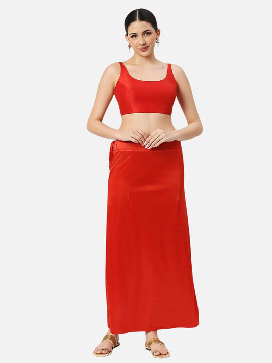 Attractive Red Color Thread Work Cotton Petticoat For Women