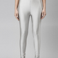 Elegant Silver Colored Shimmer Leggings For Women