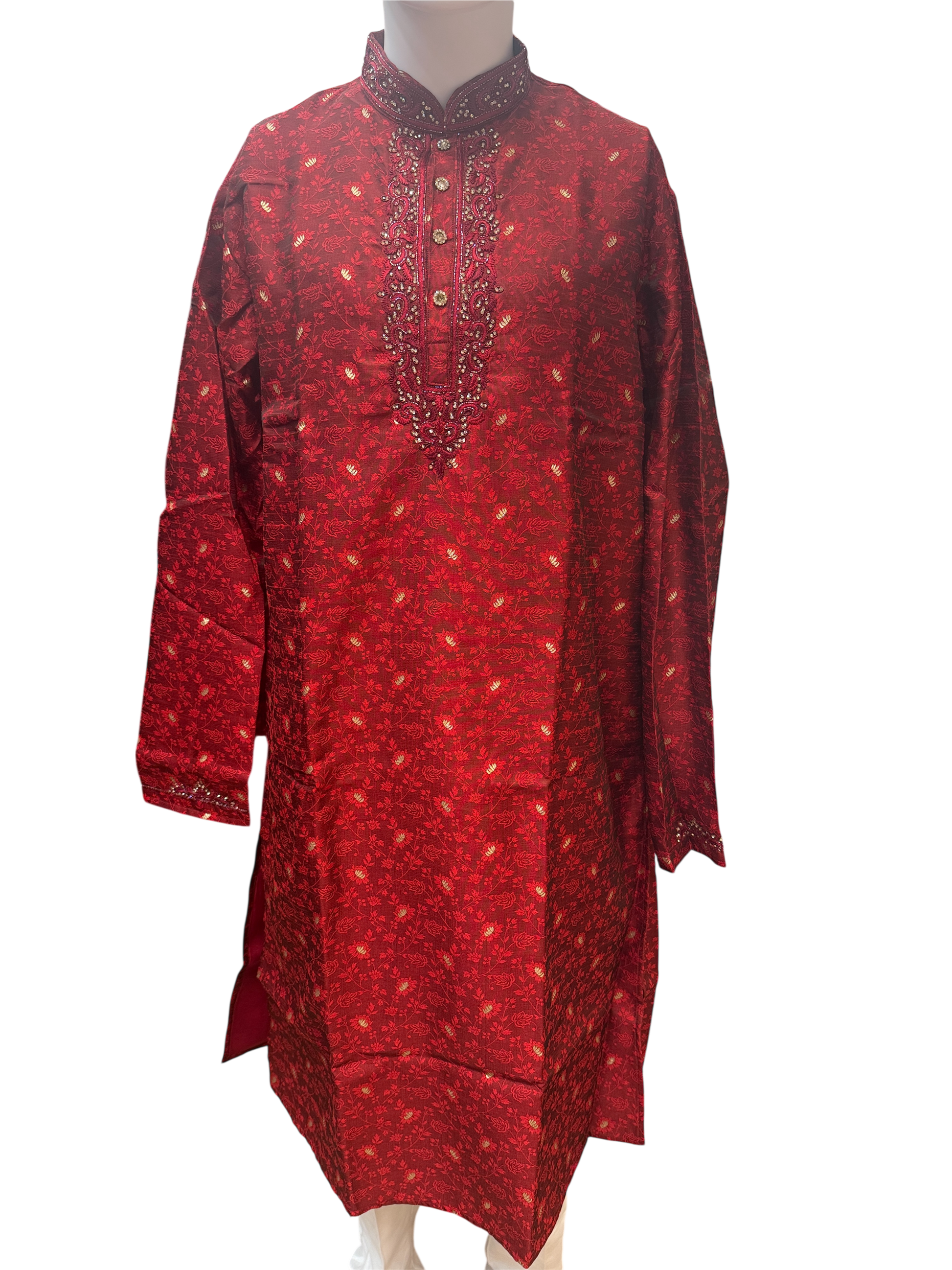 Dark Maroon Color Brocade With Stone And Embroidery Work Kurta Suits Near Me