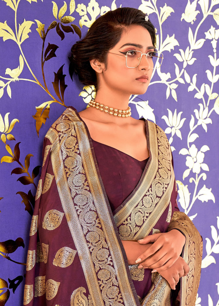 Purple Colored Silk Sarees For Women Near Me