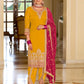 Ravishing Yellow Color Premium Silk With Embroidery Work Salwar Suits For Women