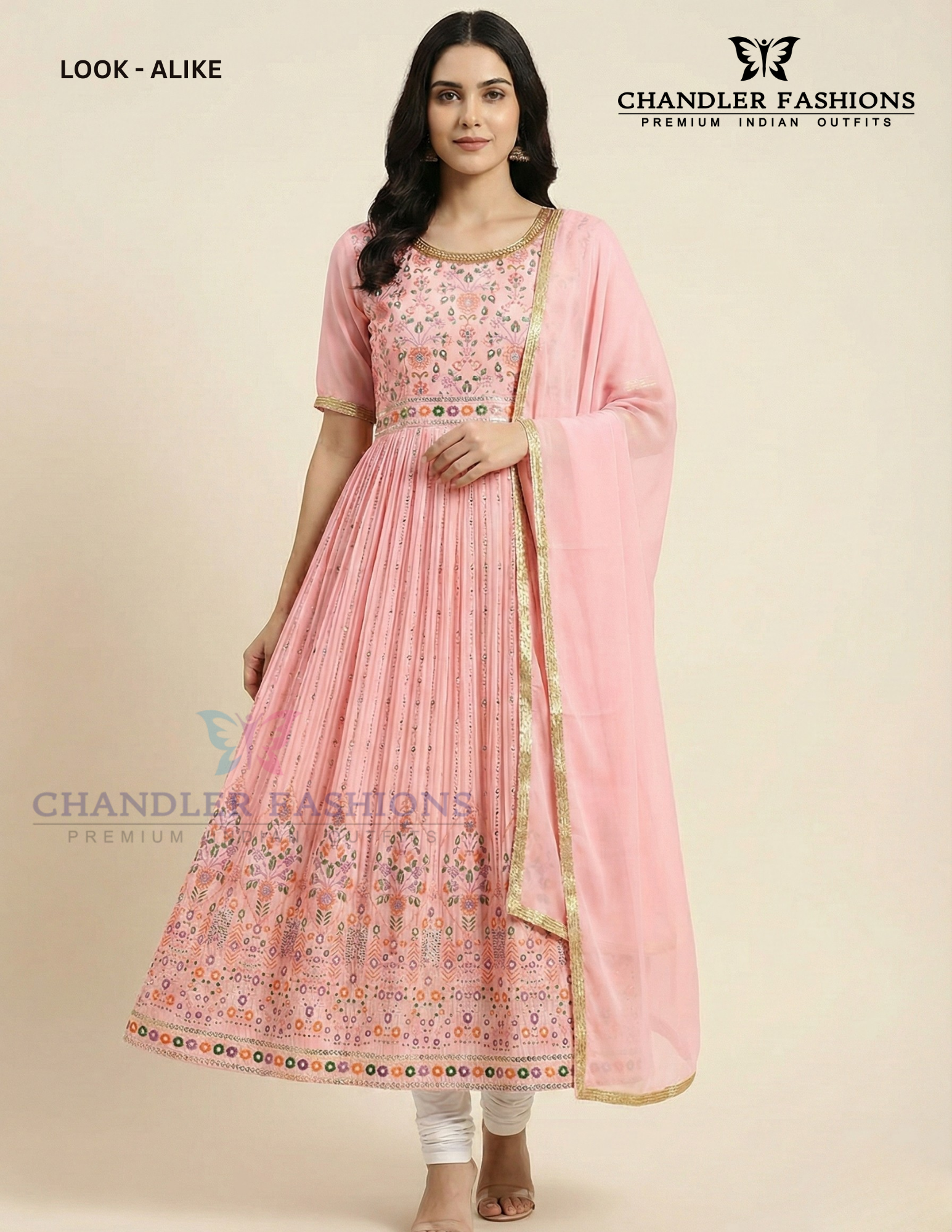 Gorgeous Pink Color Georgette Party Wear With Bottom And Dupatta