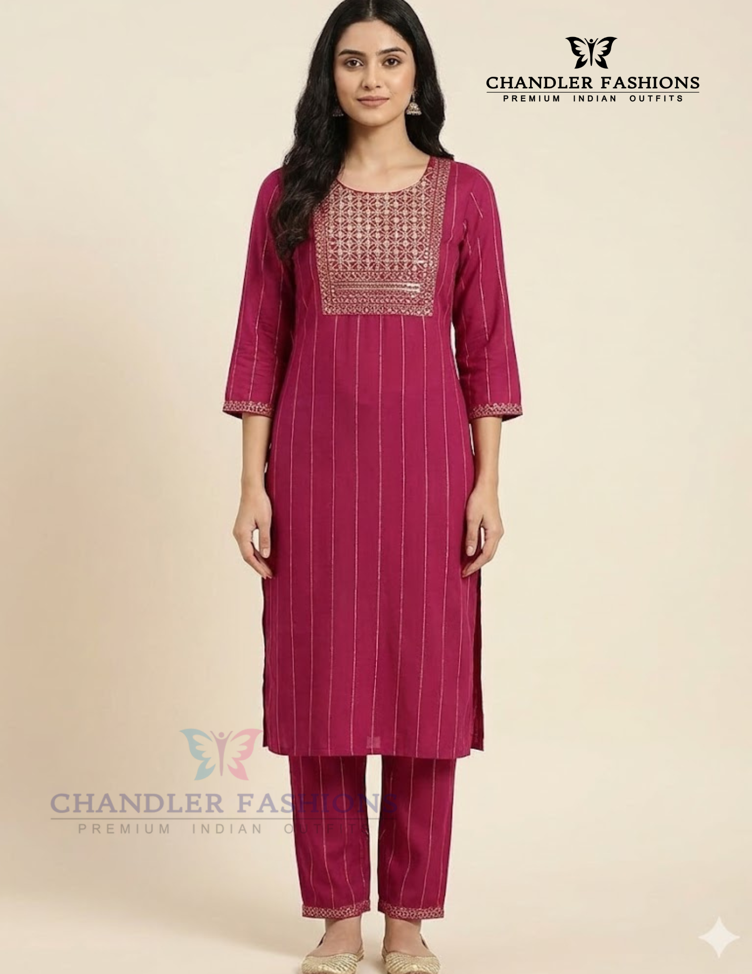 Beautiful Maroon Color Cotton With Embroidery And Sequins Work Kurti Suits