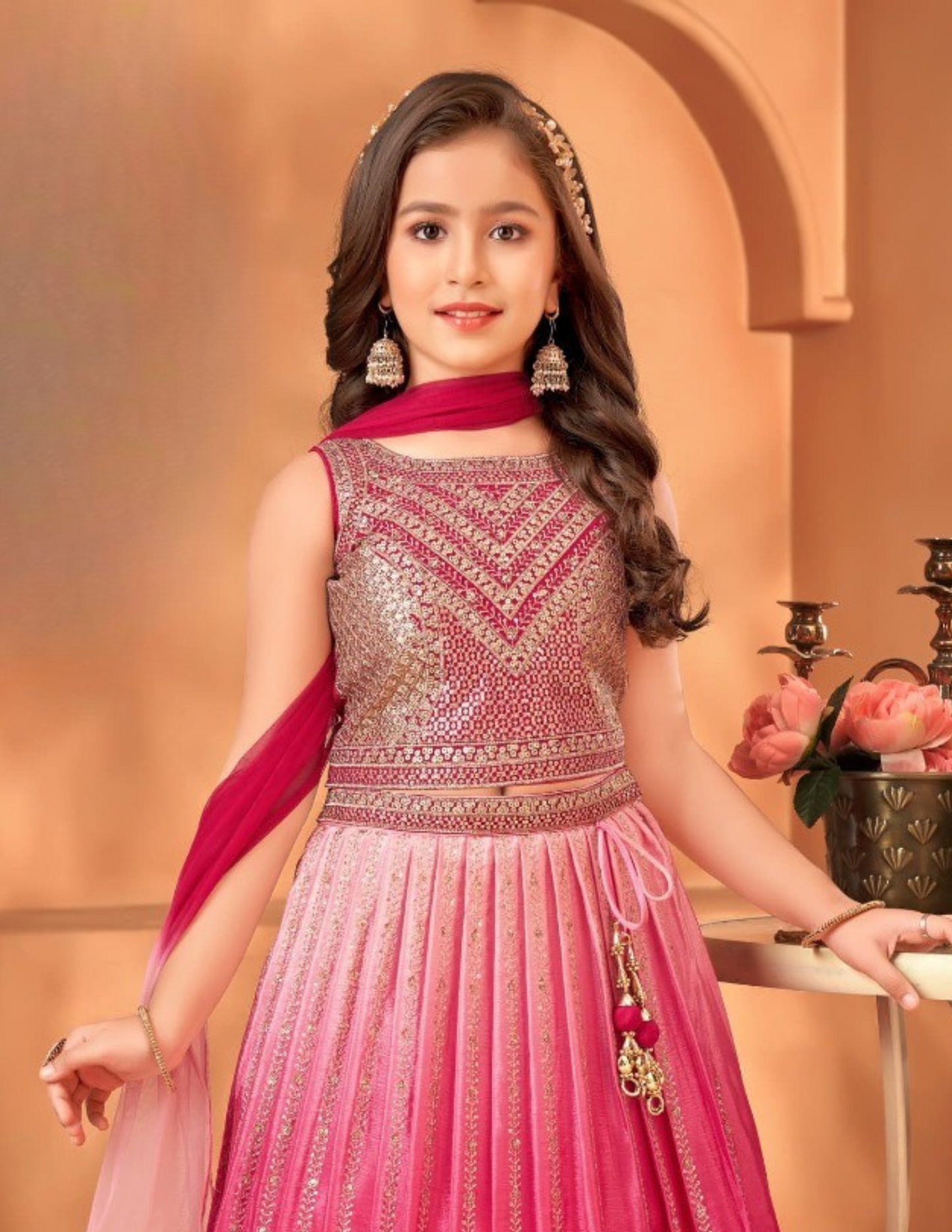 Gorgeous Rani Pink Colored Embroidery And Sequins Work Choli Sets For Girls  Near Me
