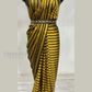 Alluring Yellow Color Ready To Wear One Minute Lycra Designer Saree