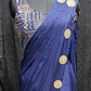 Beautiful Blue Colored Ready To Party Wear Lycra Designer Saree