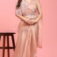 Appealing Peach Color Ready To Wear One Minute Designer Saree For Women