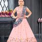 Charming Light Pink Color Embroidery And Sequins Work Choli Sets For Girls