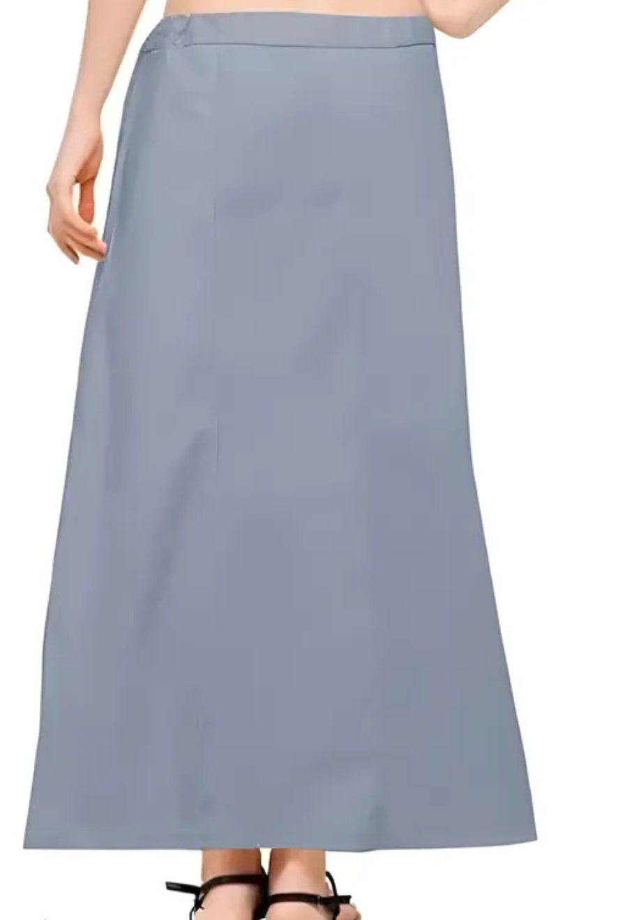 Alluring Gray Color Women's Pure Cotton Readymade Petticoat For Saree