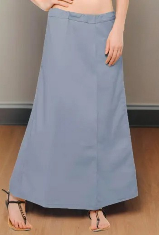 Alluring Gray Color Women's Pure Cotton Readymade Petticoat For Saree