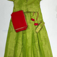 Beautiful Green Colored Art Silk Half Saree Set For Girls