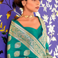 Teal Green Colored Banarasi Soft Silk Sarees For Women Near Me