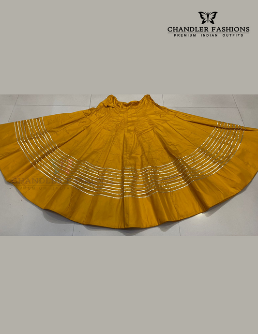 Attractive Mustard Yellow Color Lace and Ribbon Work Chaniya Lehenga For Women