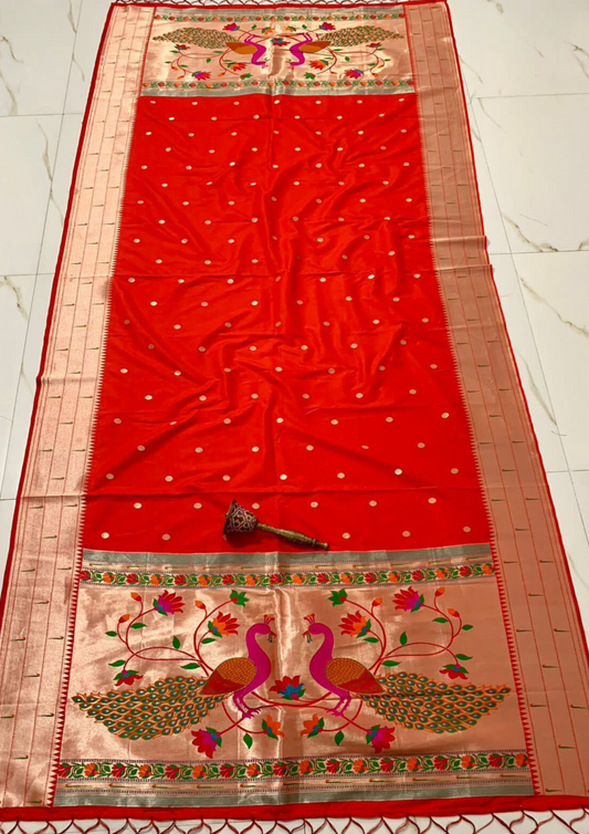 Fantastic Red Color Banarasi Soft Zari Silk Dupatta For Women