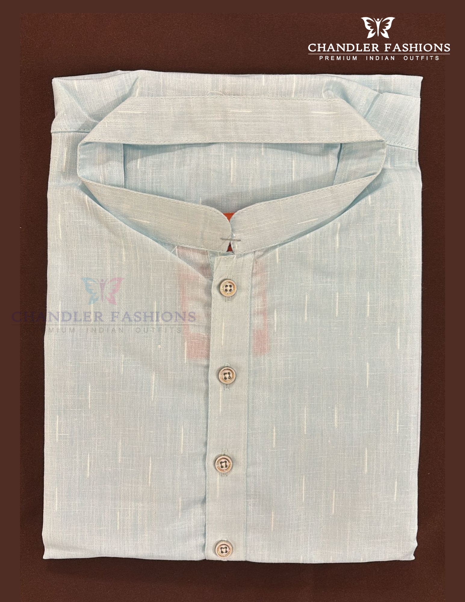 Marvelous Sky Blue Color Cotton Kurta With Pajama For Men