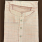 Attractive Light Pink Color Cotton Kurta With Pajama For Men