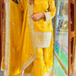 Gorgeous Yellow Color Chinon Silk Sharara With Sequence and Thread Work For Women