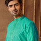 Alluring Green Color Poly Jacquard Kurta In Chandler