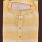 Alluring Yellow Color Cotton Kurta With Pajama For Men