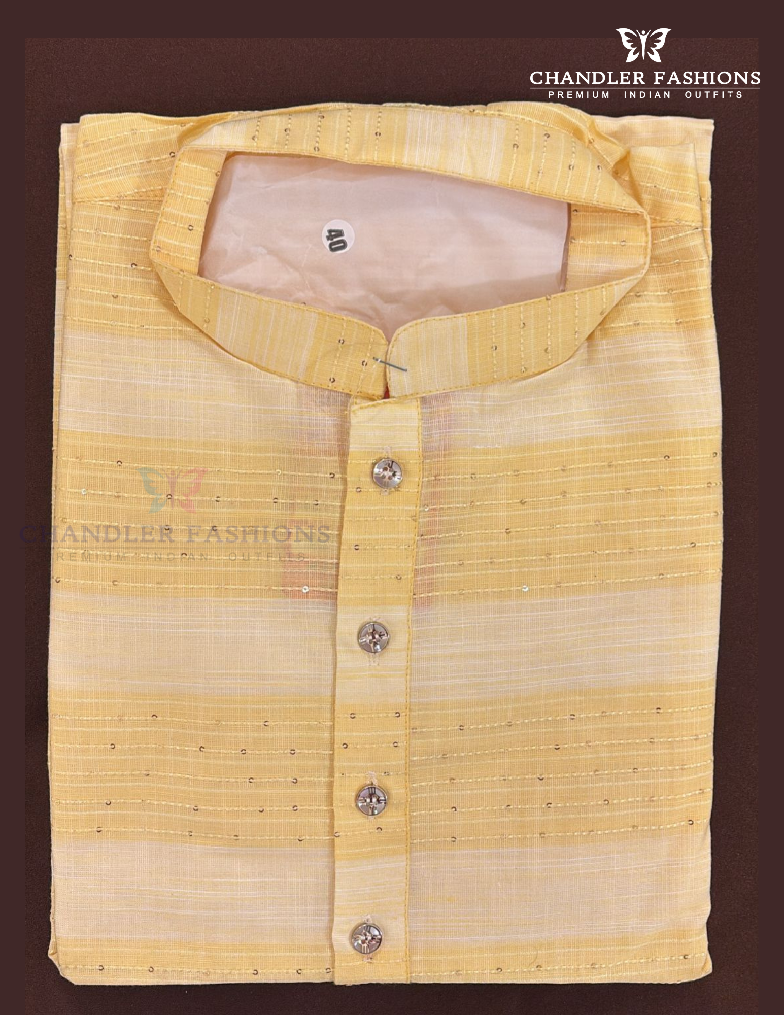 Alluring Yellow Color Cotton Kurta With Pajama For Men