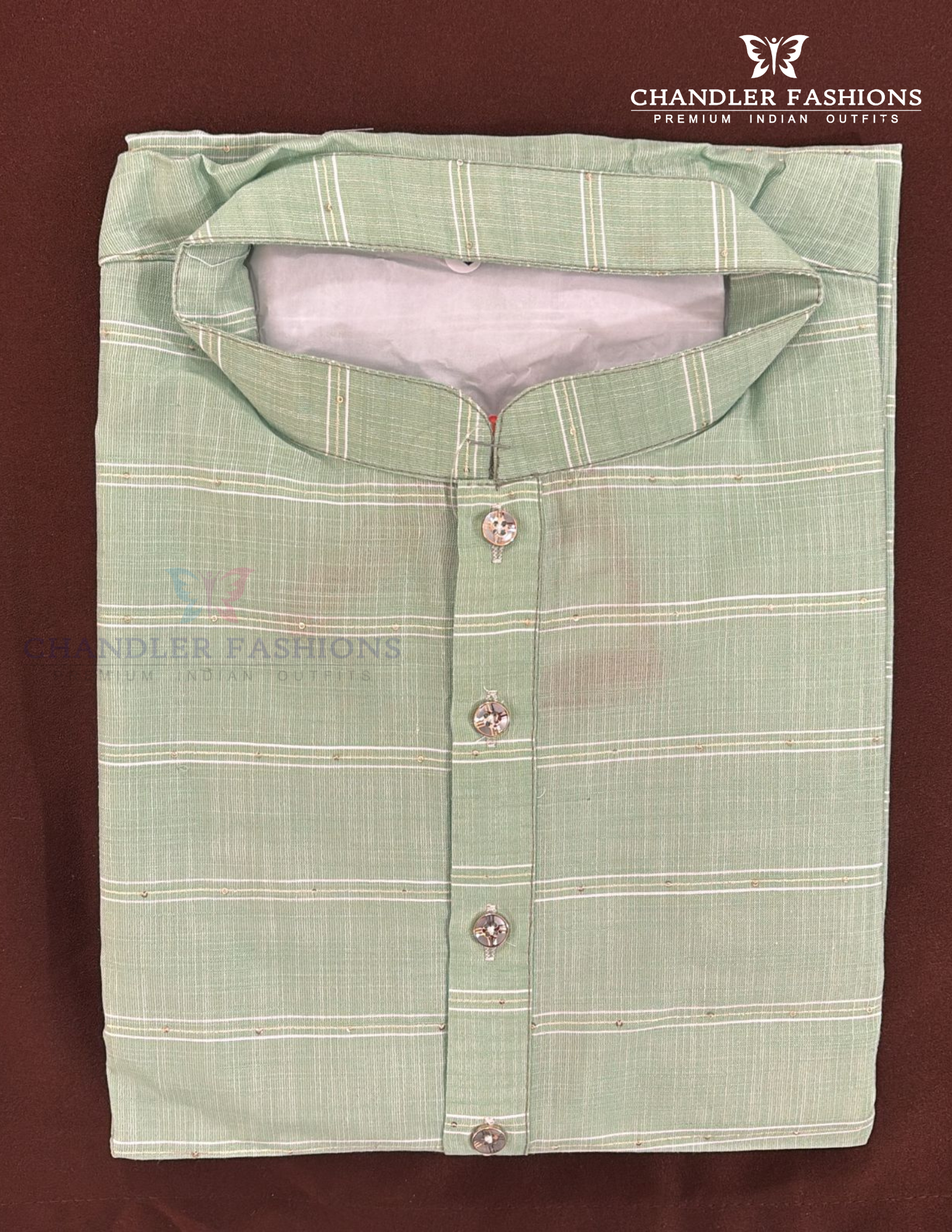 Alluring Green Color Cotton Kurta With Pajama For Men