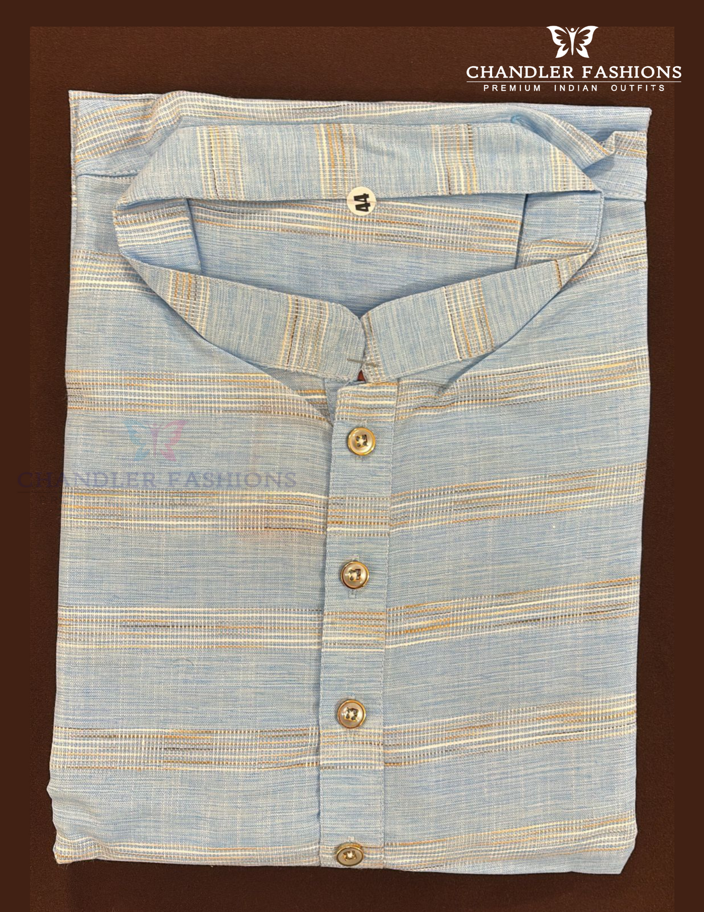 Delightful Sea Blue Color Cotton Kurta With Pajama For Men