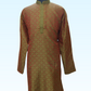 Soft Brocade And Printed Mehendi Green Colored Kurta With Pant Near Me