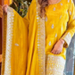 Gorgeous Yellow Color Chinon Silk Sharara With Sequence and Thread Work Near Me